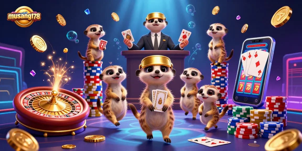 Musang178 memberikan pengalaman kemeriahan judi dengan gambar kasino yang penuh warna.