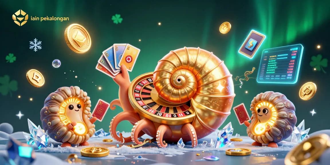 Engage in thrilling gameplay at IAIN Pekalongan's festive casino scene with glowing NFT cards.