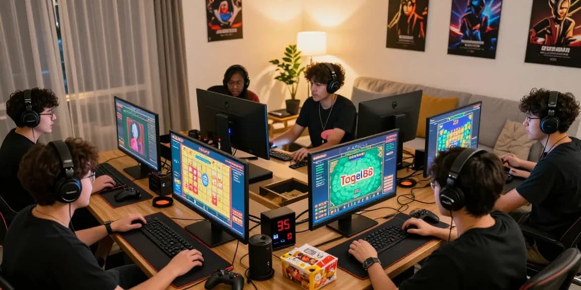 Players enjoying a thrilling Togel88 Online gaming experience in a cozy living room.