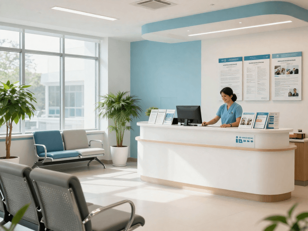 Psycho-education on psychiatric assessment near me, in a modern health clinic, showcasing patient care, and doctor consultation.