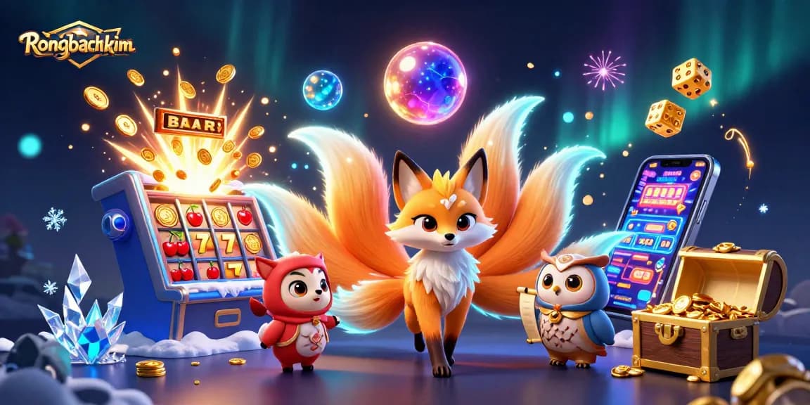 Engage with the vibrant Rongbachkim casino world, showcasing luck and excitement with dynamic slot elements.