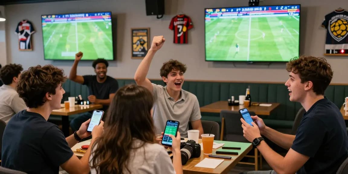 Exciting red88 sports betting atmosphere with fans cheering during a match