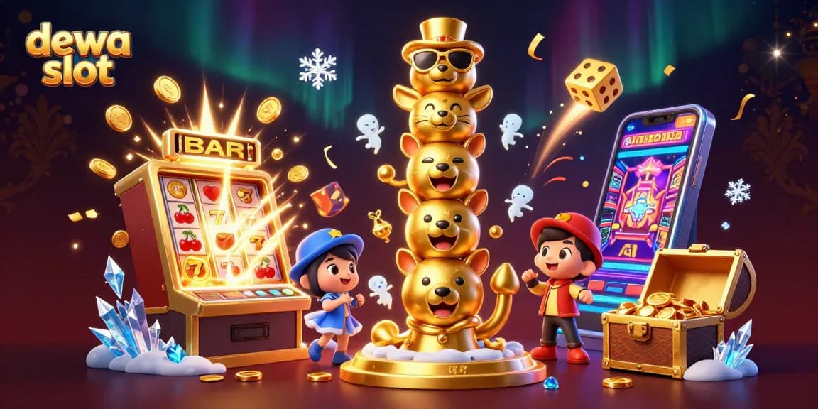 Spinning the dewa slot jackpot with vibrant symbols and dynamic casino elements.