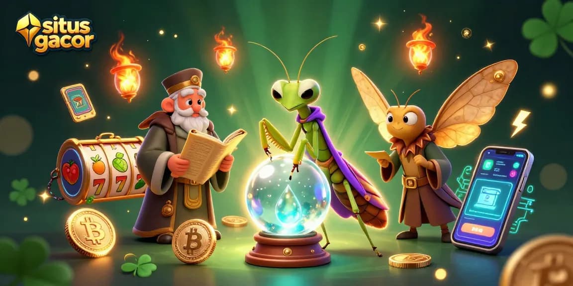Experience situs gacor with a thrilling blend of mystical fortune, vibrant slot symbols, and cryptocurrency elements.