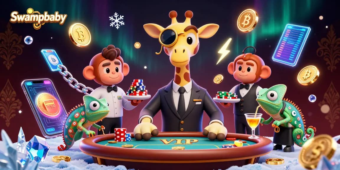 Engage in thrilling gameplay with swampbaby's hyper-detailed 3D casino scene featuring interactive elements.