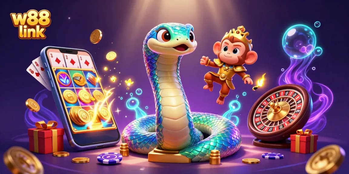 Play interactive games at w88 link amid magical creatures and lively casino elements.