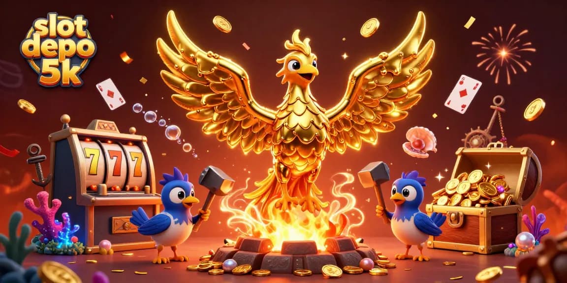 Experience slot depo 5k with golden phoenix and bonus elements showcasing exhilarating gameplay.