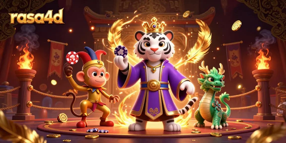 Memenangkan permainan di rasa4d dengan harimau putih elegan, monyet emas, dan naga giok.