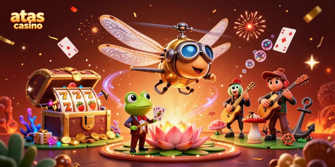 Experience thrilling gaming at atascasino with vibrant casino characters and dynamic visuals.