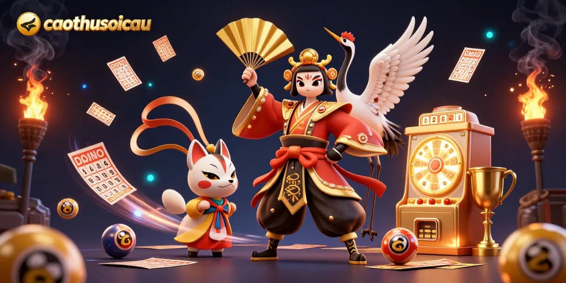 Engage in thrilling lottery predictions with caothusoicau, emphasizing dynamic lottery games and vibrant illustrations.