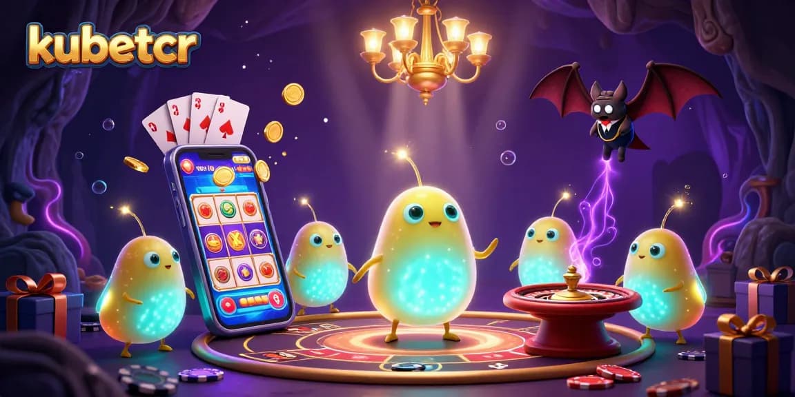 Experience the thrill with kubetcr in a vibrant cave casino scene featuring bioluminescent glowworms.