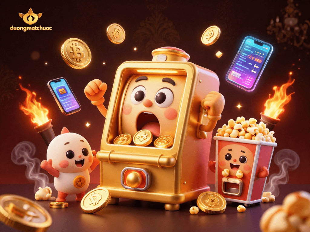 Experience duongmatchuoc as golden slot machines celebrate jackpots amidst vibrant, dynamic gambling elements.