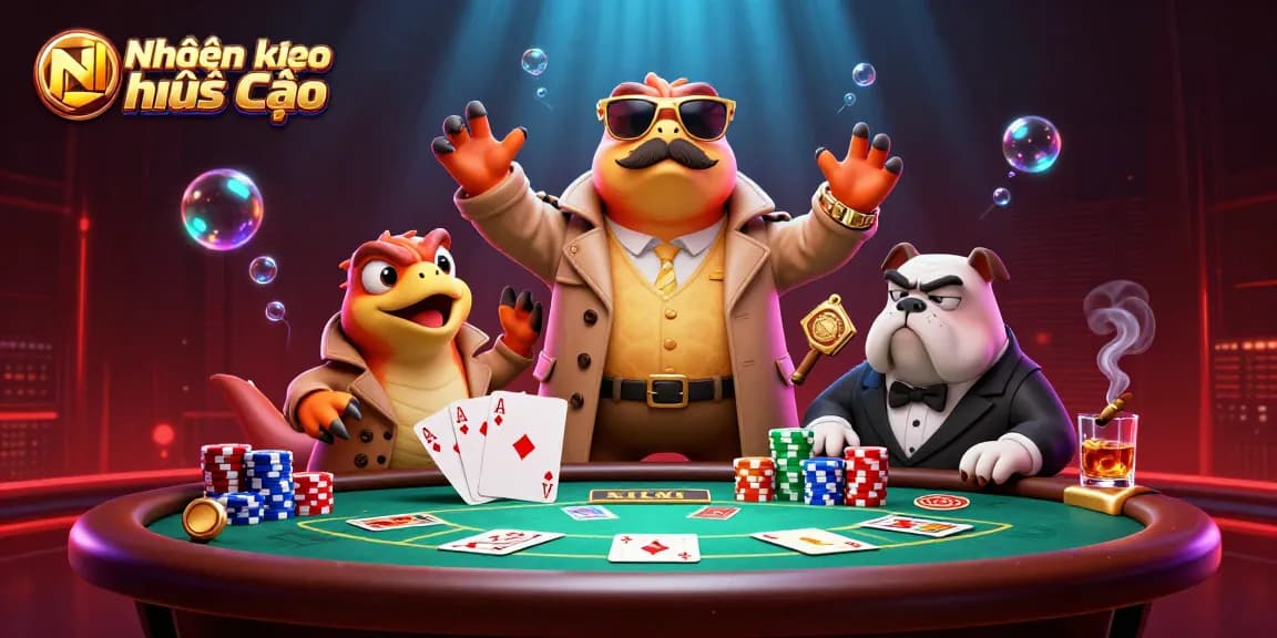 Engage with Nhận định kèo nhà cái in a vibrant VIP casino scene showcasing raptors and poker dynamics.
