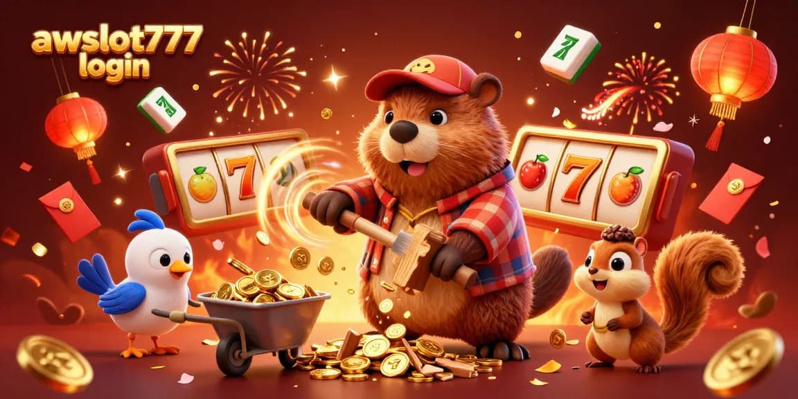 Celebrate big winnings with awslot777 login in a vibrant 3D casino scene full of slots and gold!