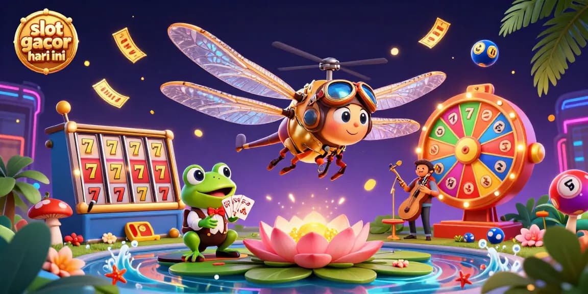 Experience thrilling gameplay with slot gacor hari ini, featuring a dragonfly pilot and casino action.