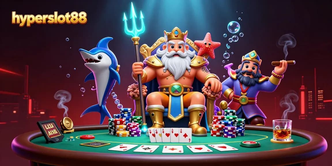Experience thrilling gameplay with hyperslot88 featuring Neptune, chips, and poker elements.