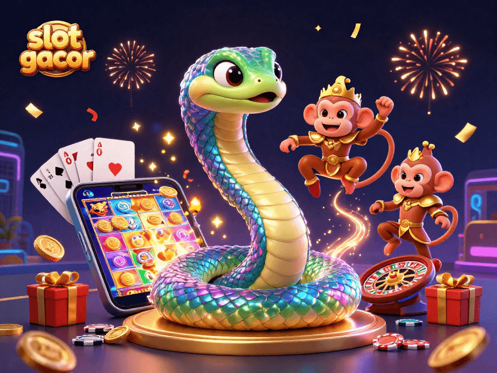 Jelajahi slot gacor dengan serpent pelangi dan raja monyet di dunia kasino yang ceria.