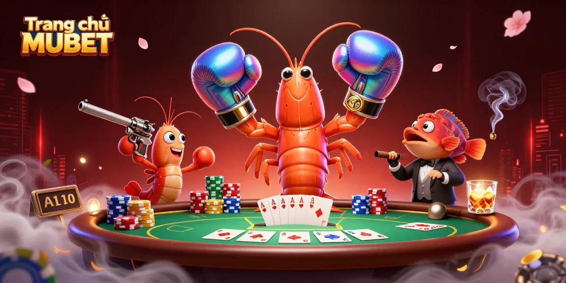 Engage in thrilling poker action on Trang chủ MUBET with vibrant characters and dynamic elements.