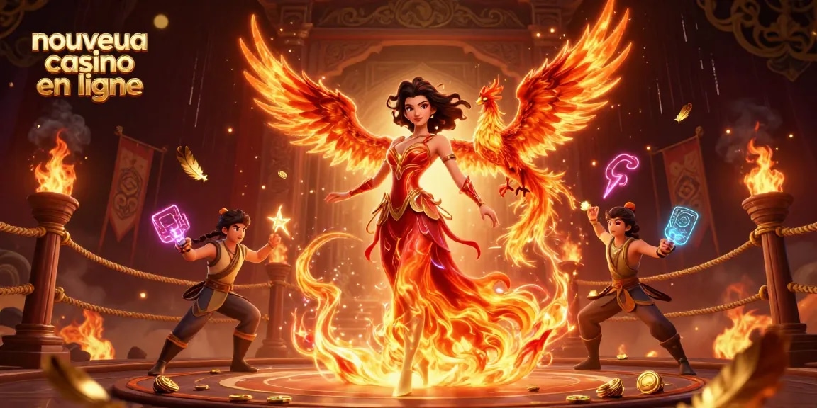 Vivez l'excitation du nouveau casino en ligne avec des personnages vibrants et des éléments de casino dynamiques.