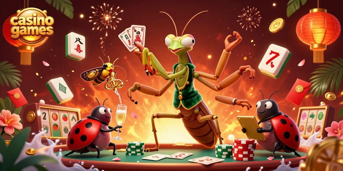 Engage with vibrant casino games featuring unique characters and dynamic elements in a colorful 3D scene.