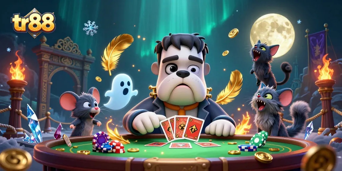 Win big with tr88 while enjoying a thrilling card game scene featuring vibrant casino elements.