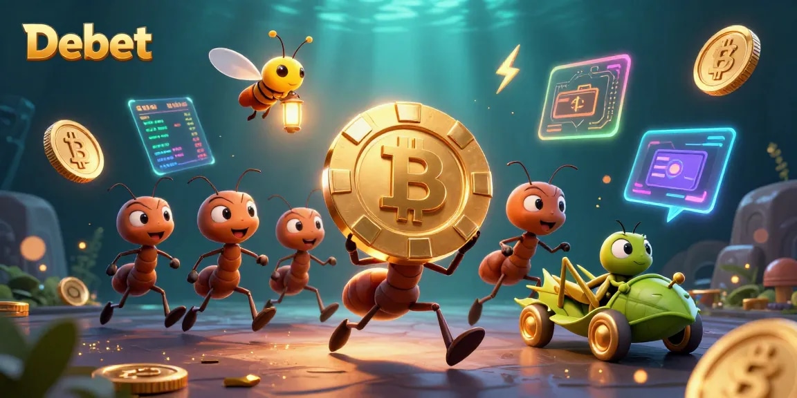 Engage with the chaotic heist in Debet-themed 3D illustration showcasing vibrant gambling elements.