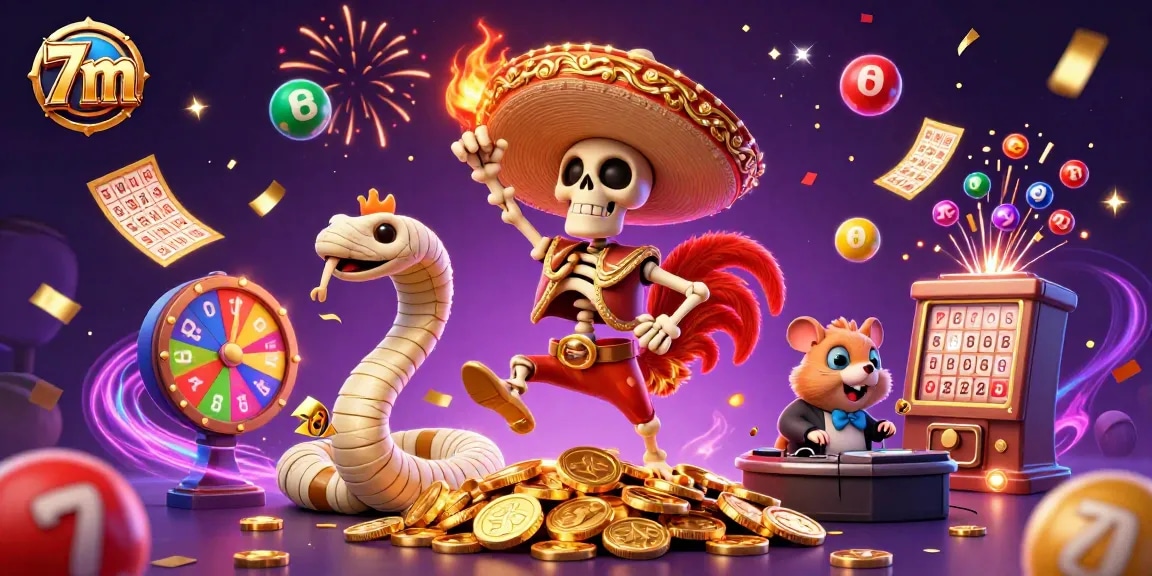 Experience winning moments with 7m as the colorful lottery scene bursts with joy.