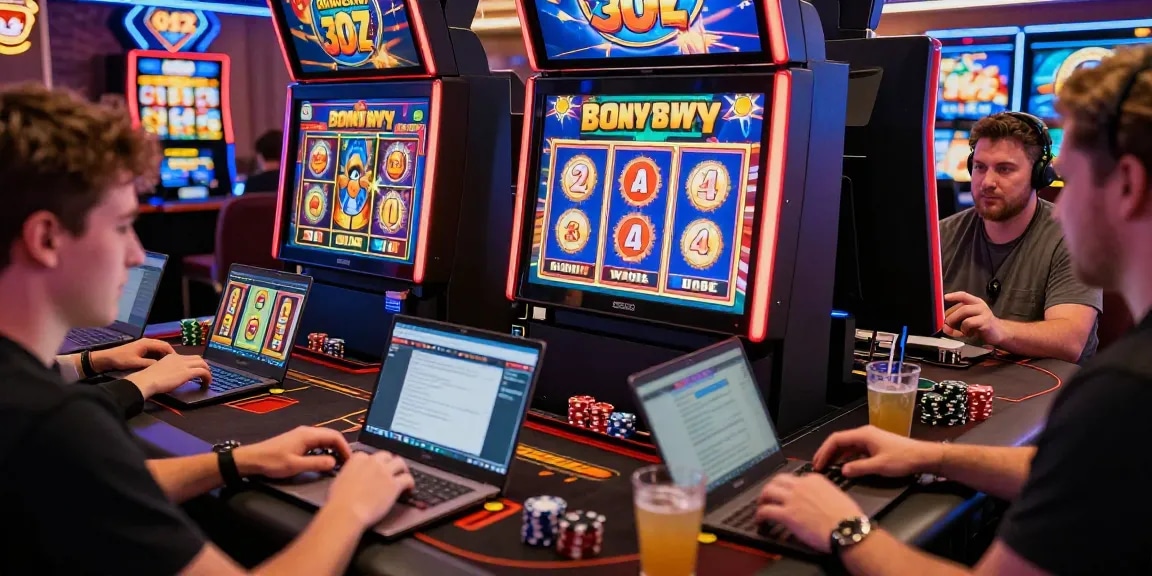 Excited players enjoying bonus buy slots uk in a vibrant online casino setting