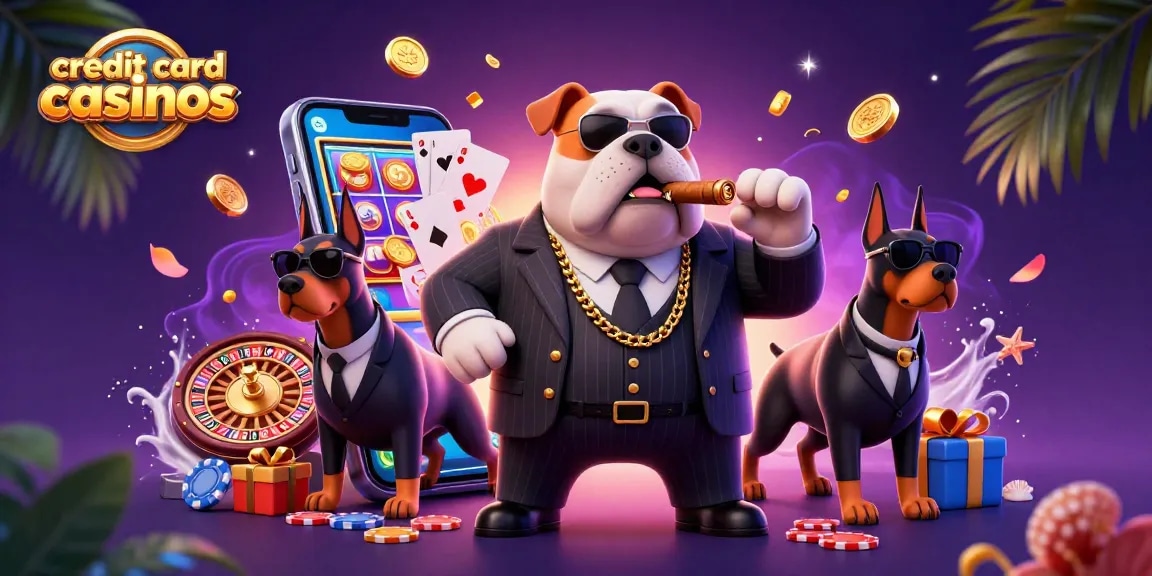 Experience credit card casinos with thrilling game elements and vibrant characters in a dynamic gambling scene.