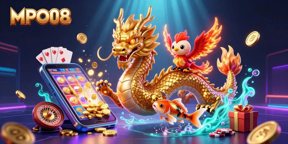 MPO08 offers a vibrant and exciting online casino experience with dynamic characters in an energetic gaming scene.