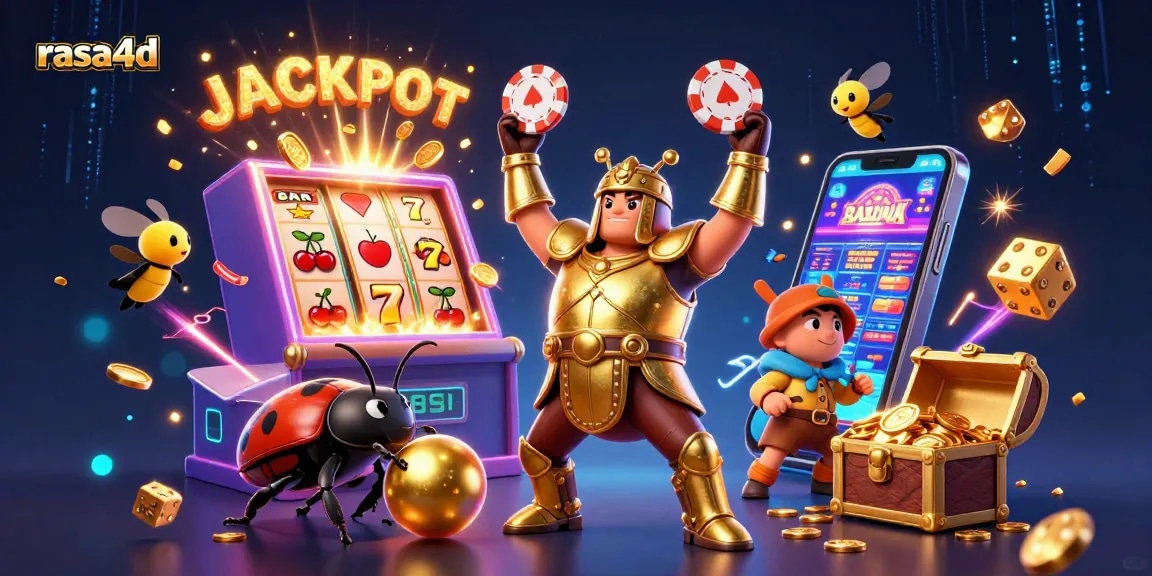 Rasa4d menghadirkan ilustrasi slot meriah dengan jackpot mengesankan dan karakter menarik.