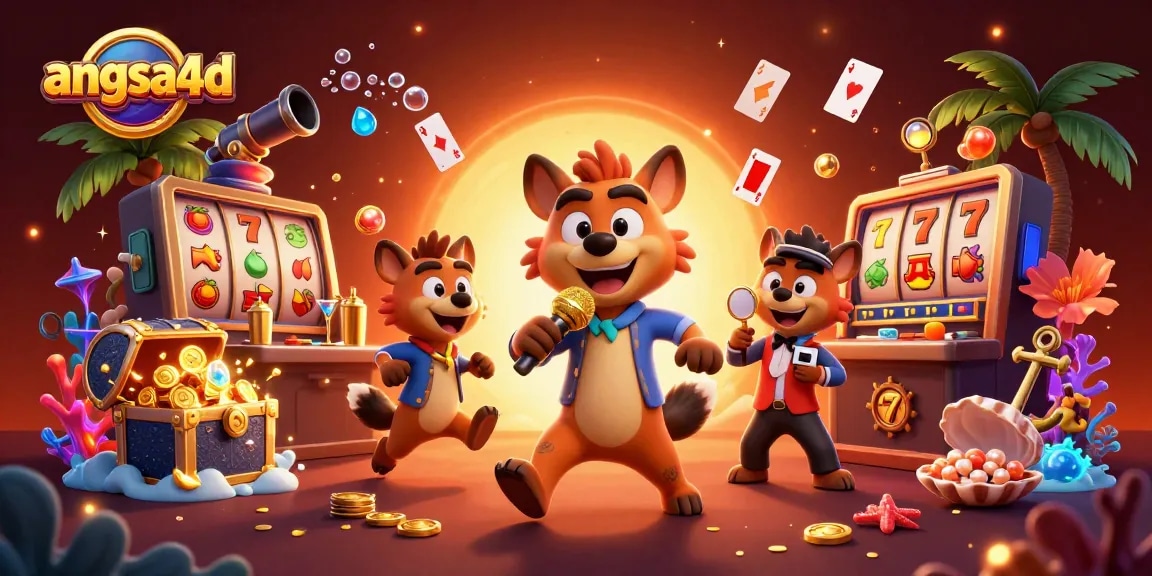 Engage with angsa4d's vibrant casino scene where hyenas create laughter, drinks, and security in an exciting gambling environment.