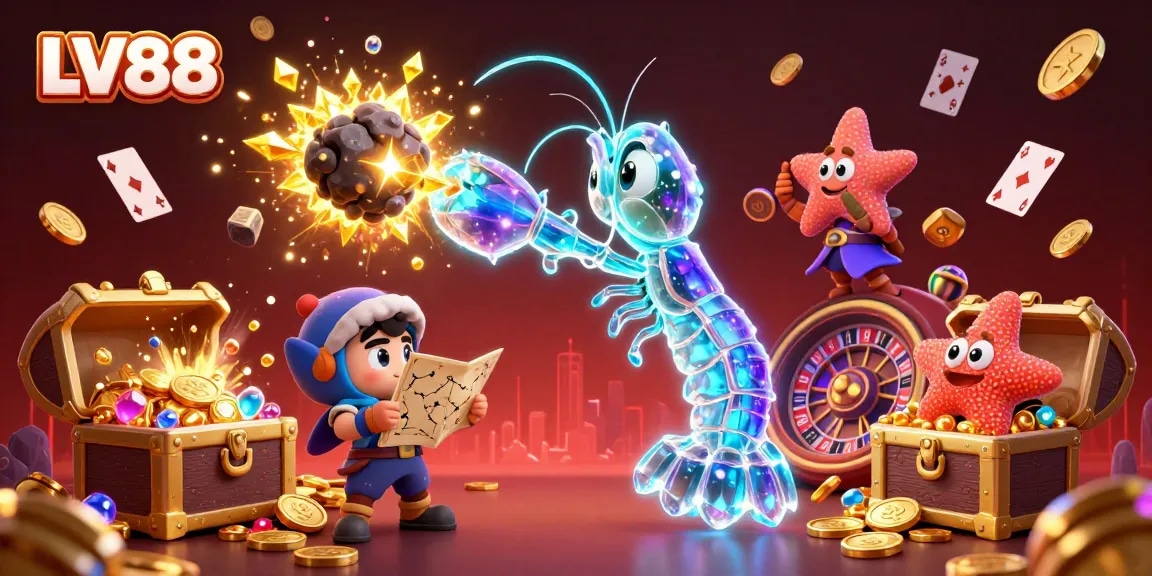 Experience winning thrills at LV88 with vibrant underwater casino adventures featuring gems, coins, and dynamic slot games.