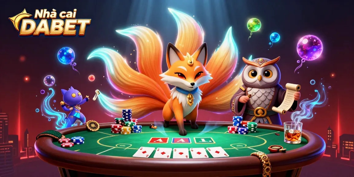 Engage in thrilling Casino action with Nhà cái DABET, as the vibrant nine-tailed fox spirit and owl sage enhance your gaming experience.