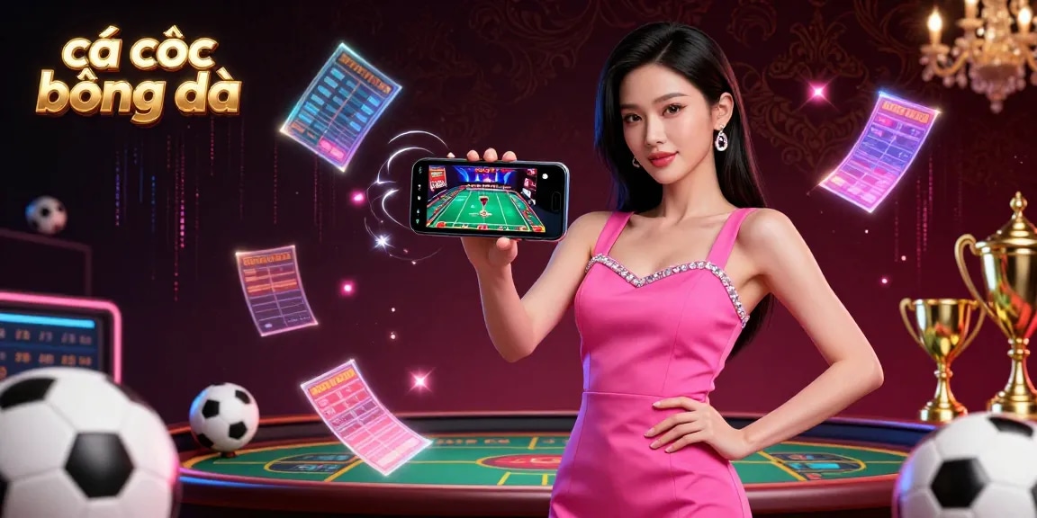 Experience cá cược bóng đá with diverse betting options and exciting game elements in a dynamic illustration.