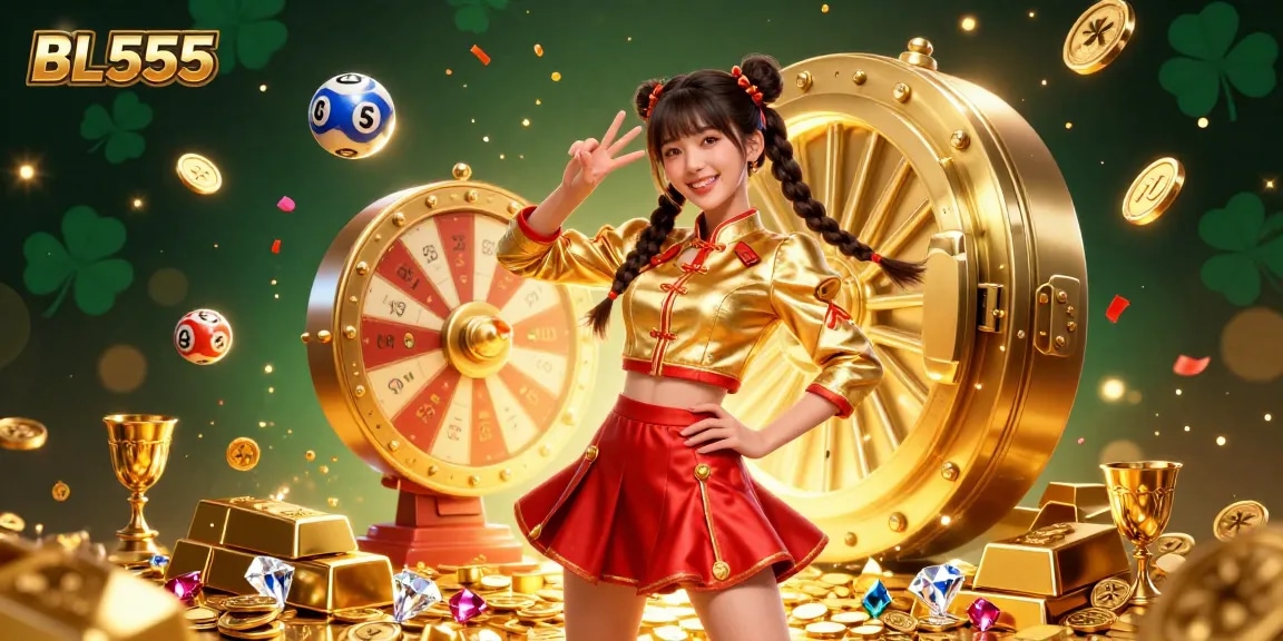 Win big at BL555 with a vibrant casino adventure featuring 3D characters and lottery excitement.
