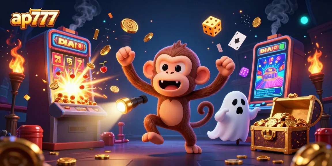 Engage with exciting games at ap777, showcasing a lively 3D casino scene filled with vibrant characters and rich visuals.