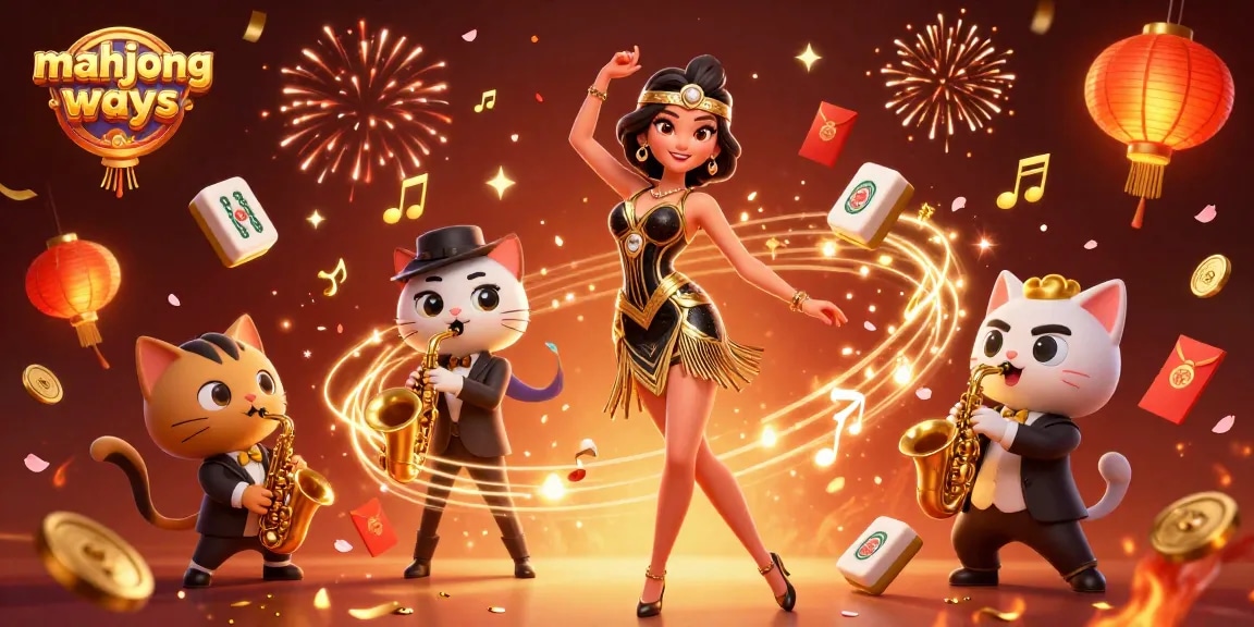 Engage in Mahjong Ways with thrilling gameplay and rich visuals of floating mahjong tiles and festive elements.