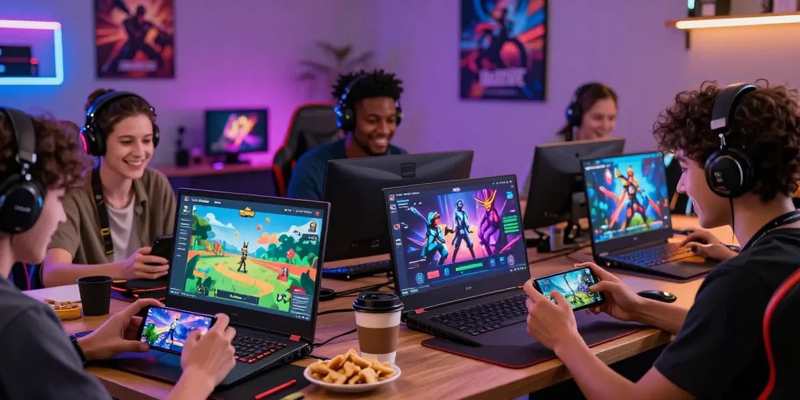 Engaged players enjoying the 68gamebai gaming platform in a vibrant online gaming environment.