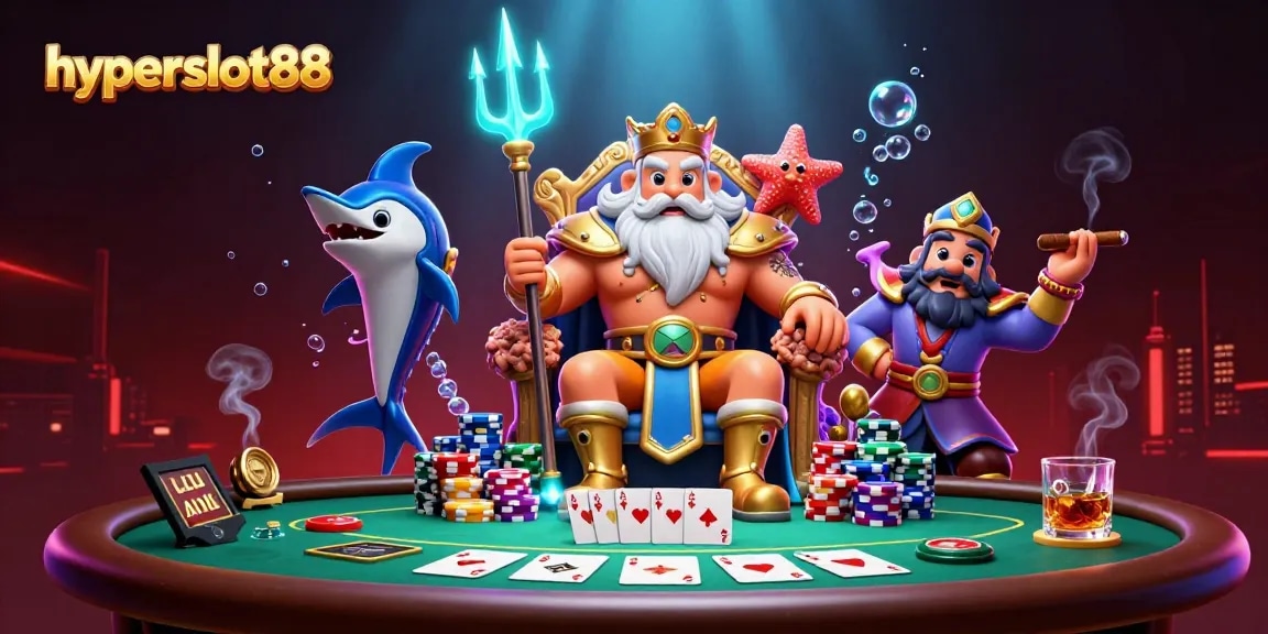 Experience thrilling gameplay with hyperslot88 featuring Neptune, chips, and poker elements.