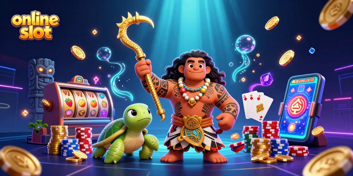 Spin and win with online slot gaming, featuring vibrant characters and exciting casino elements.