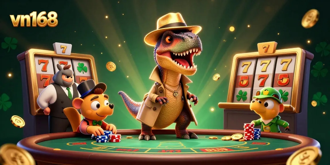 Experience thrilling games at vn168, with a velociraptor card counter and exciting slot elements.