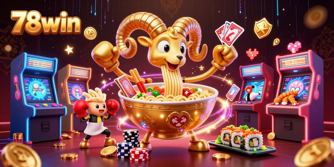 Experience the thrill of 78win with our vibrant casino-themed illustration featuring action-packed game elements.