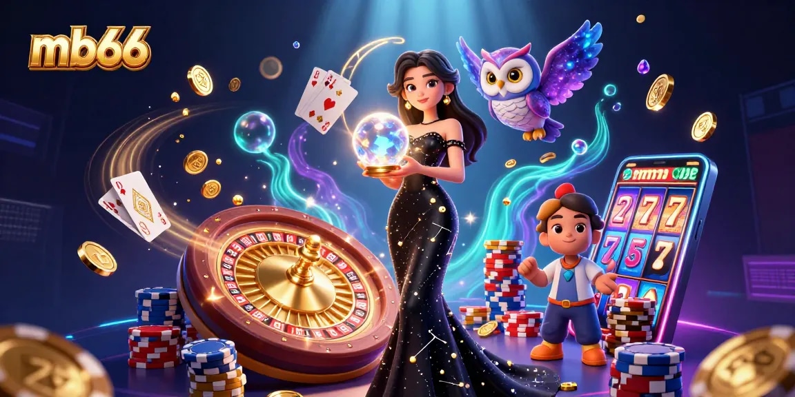 Spin the reels at mb66 while enjoying a mystical gaming atmosphere with vibrant casino elements.