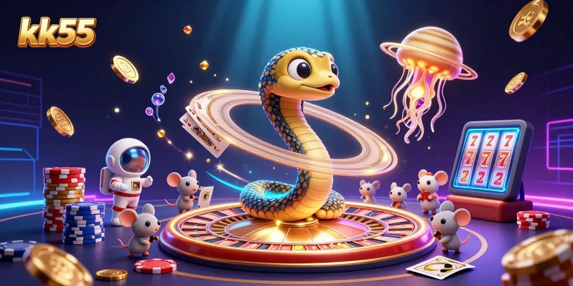 Engage with kk55 as tiny astronaut mice bet on roulette segments around mystical Saturn.
