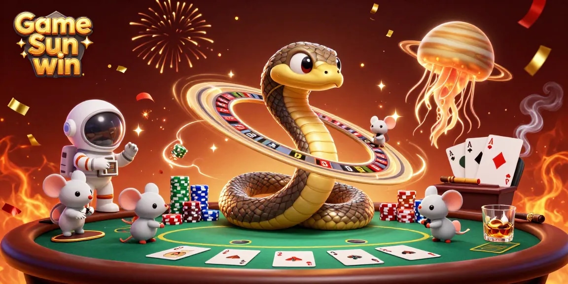 Engage with Game Sun win as astronaut mice bet on Saturn's roulette rings in a vibrant cosmic casino.
