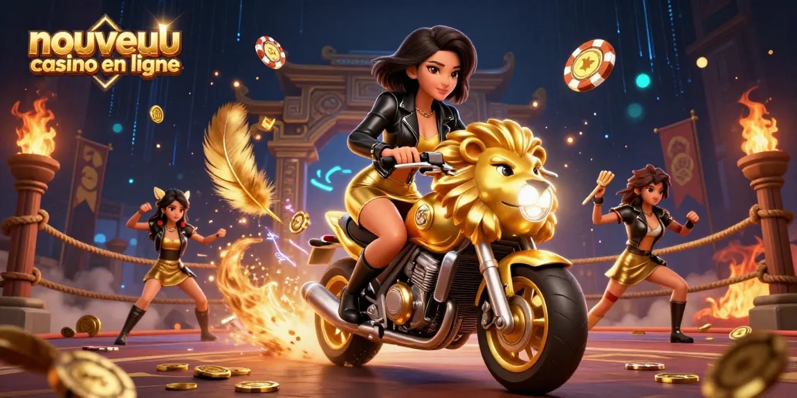 Engage with the vibrant action at nouveau casino en ligne with a glamorous ride featuring a 3D woman on a golden lion.