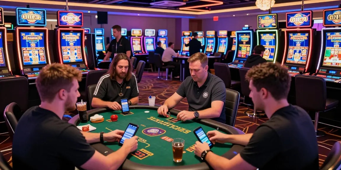 Engaging scene from https://dea.org.uk showcasing players enjoying credit card casinos with Visa and Mastercard deposits, featuring vibrant slot machines and live dealer tables.