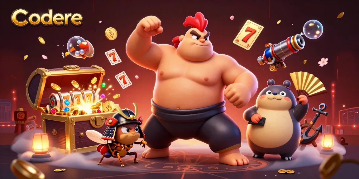 Engage with Codere's vibrant gaming adventure in this 3D illustration showcasing thrilling slot elements.