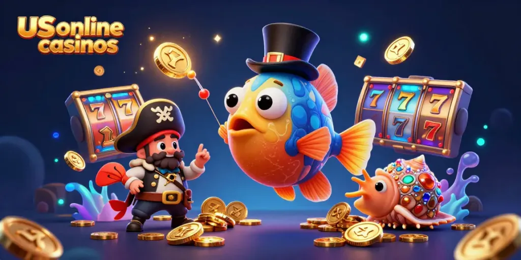 Engage with us online casinos while exploring a vibrant underwater scene with characters and gaming elements.